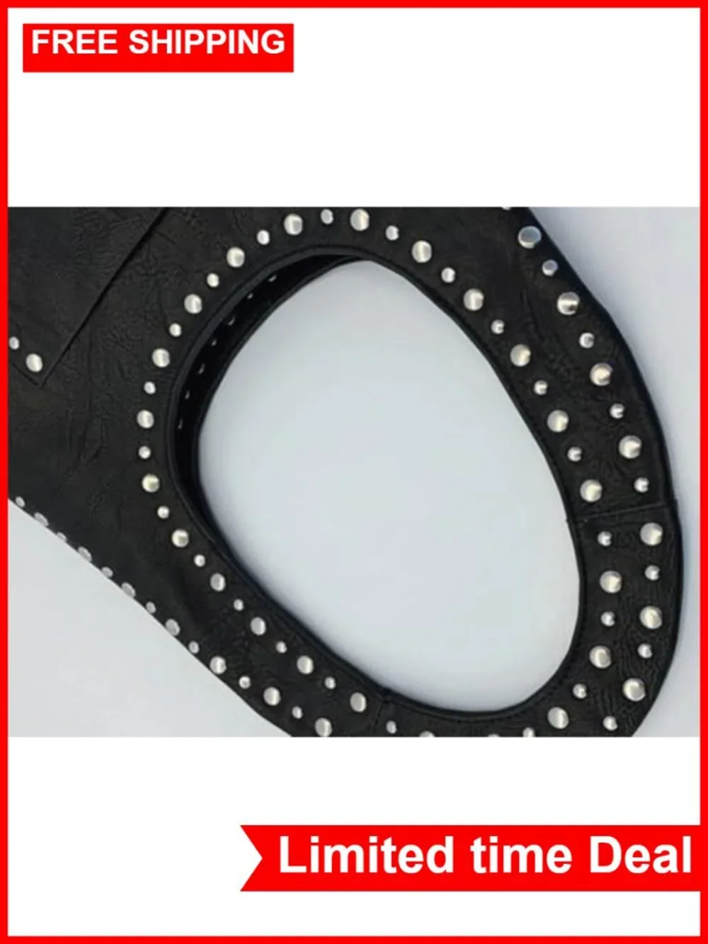 PU Leather Hobo Bag Women Studded Tote Shoulder Bag Punk Streetwear Handbag